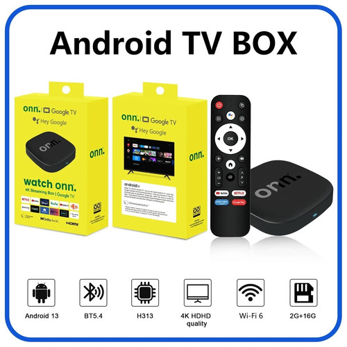 Onn android smart tv - 13, box